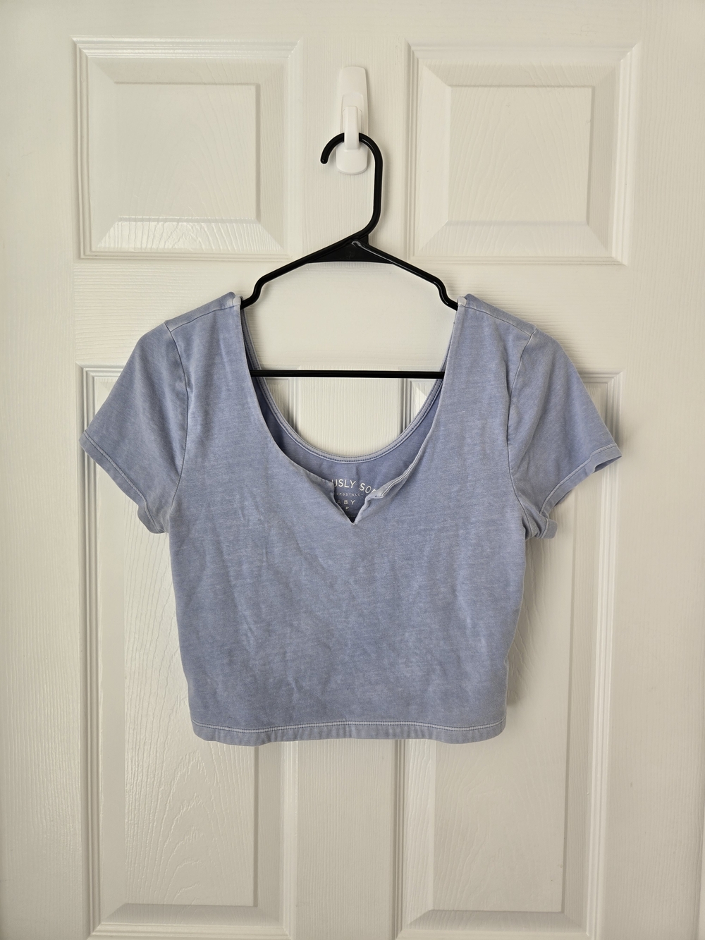 Aeropostale Seriously Soft Baby Tee Light Blue Scoop Neck Cropped tshirt Large